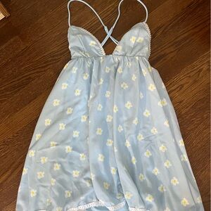 Adorable blue dress with yellow flowers from Lucy in the Sky!